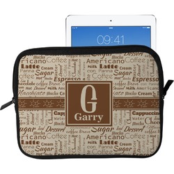 Coffee Lover Tablet Case / Sleeve - Large (Personalized)