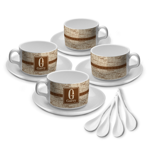 Custom Coffee Lover Tea Cup - Set of 4 (Personalized)