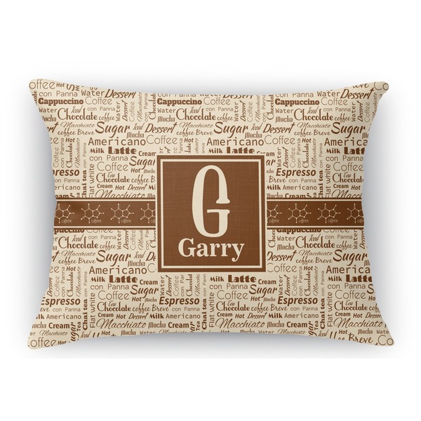 Custom Coffee Lover Rectangular Throw Pillow Case - 12"x18" (Personalized)