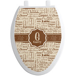 Coffee Lover Toilet Seat Decal - Elongated (Personalized)