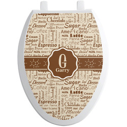 Coffee Lover Toilet Seat Decal - Elongated (Personalized)
