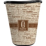 Coffee Lover Waste Basket - Double Sided (Black) (Personalized)