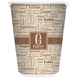 Coffee Lover Waste Basket - Single Sided (White) (Personalized)
