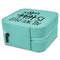 Coffee Lover Travel Jewelry Boxes - Leather - Teal - View from Rear