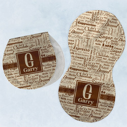 Coffee Lover Burp Pads - Velour - Set of 2 w/ Name and Initial