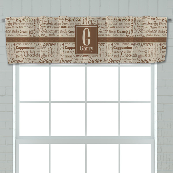 Coffee Lover Valance - Closeup on window