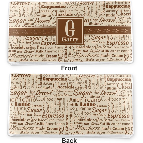 Coffee Lover Vinyl Check Book Cover - Front and Back