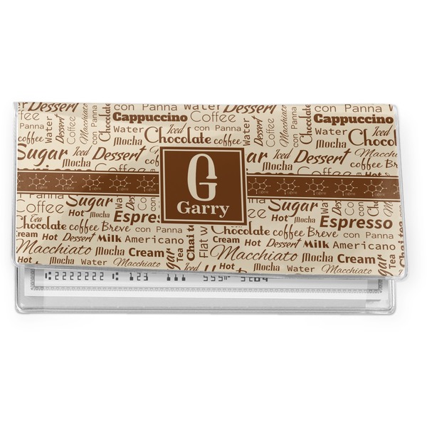 Custom Coffee Lover Vinyl Checkbook Cover (Personalized)