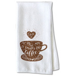 Coffee Lover Kitchen Towel - Waffle Weave - Partial Print