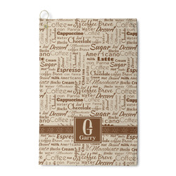 Coffee Lover Waffle Weave Golf Towel (Personalized)