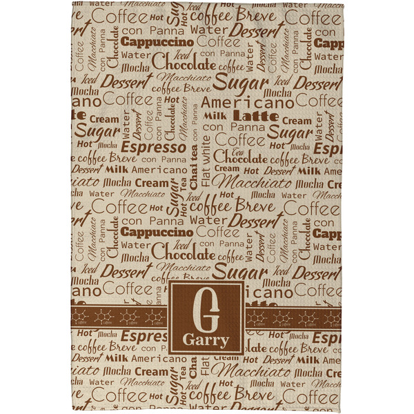 Coffee Lover Waffle Weave Towel - Full Color Print - Approval Image