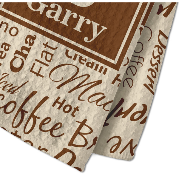 Coffee Lover Waffle Weave Towel - Closeup of Material Image