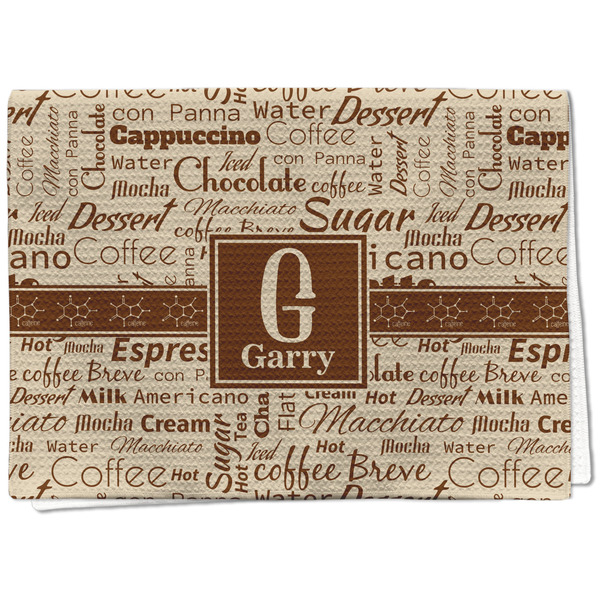 Custom Coffee Lover Kitchen Towel - Waffle Weave