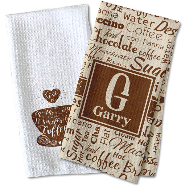 Coffee Lover Waffle Weave Towels - Two Print Styles