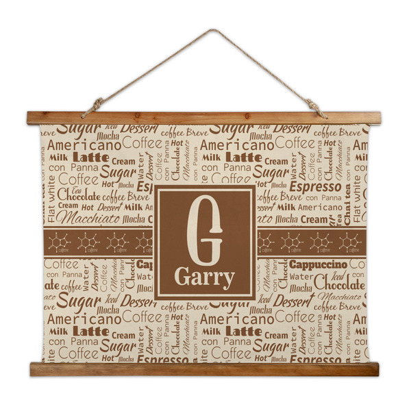 Custom Coffee Lover Wall Hanging Tapestry - Wide (Personalized)