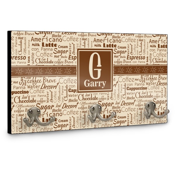 Coffee Lover Wall Mounted Coat Hanger - Side View