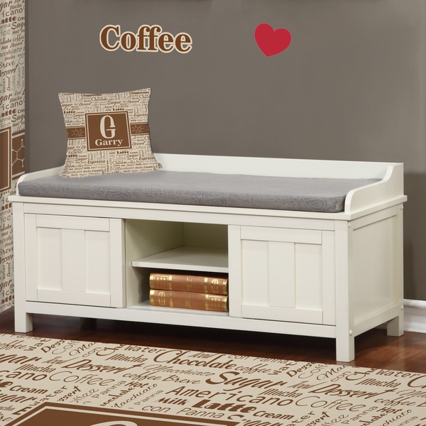 Coffee Lover Wall Name Decal Above Storage bench