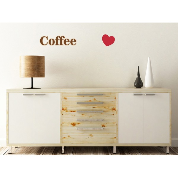 Coffee Lover Wall Name Decal On Wooden Desk