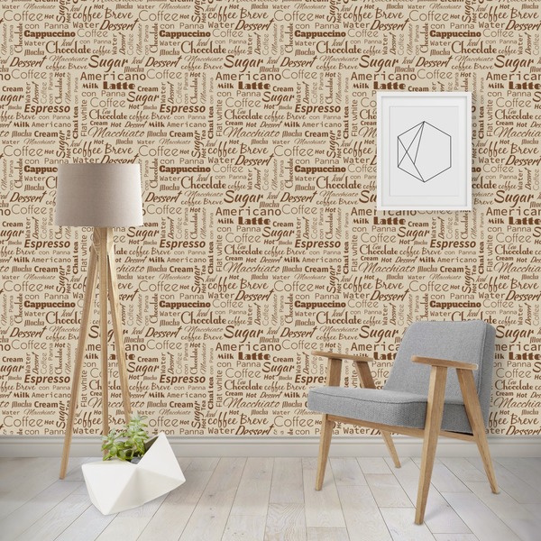 Custom Coffee Lover Wallpaper & Surface Covering (Peel & Stick - Repositionable)