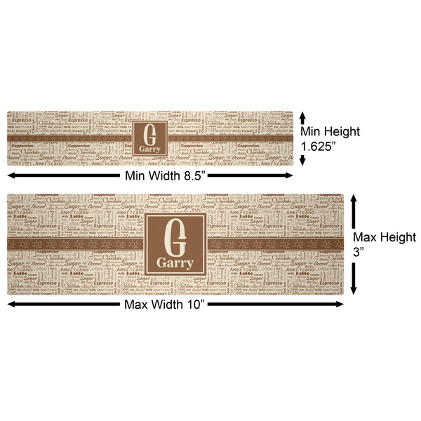 Coffee Lover Water Bottle Labels w/ Dimensions