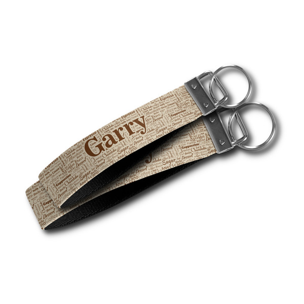 Coffee Lover Webbing Keychain FOBs - Size Comparison