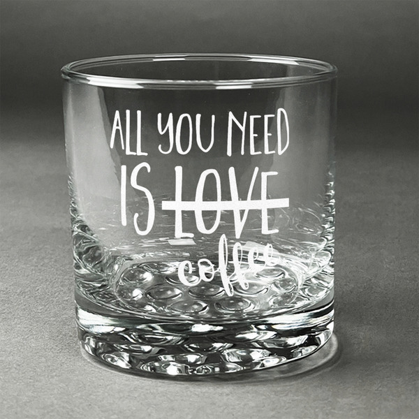 Custom Coffee Lover Whiskey Glass - Engraved