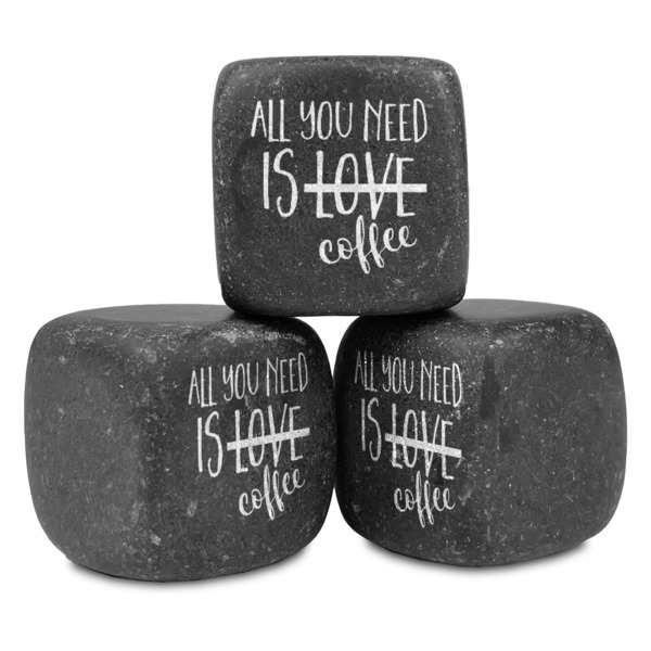 Custom Coffee Lover Whiskey Stone Set - Set of 3