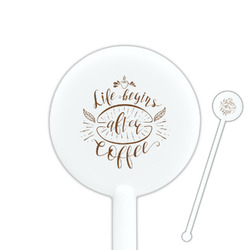 Coffee Lover 5.5" Round Plastic Stir Sticks - White - Single Sided