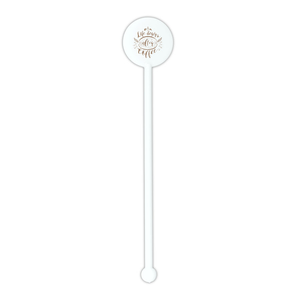 Coffee Lover White Plastic 5.5" Stir Stick - Round - Single Stick