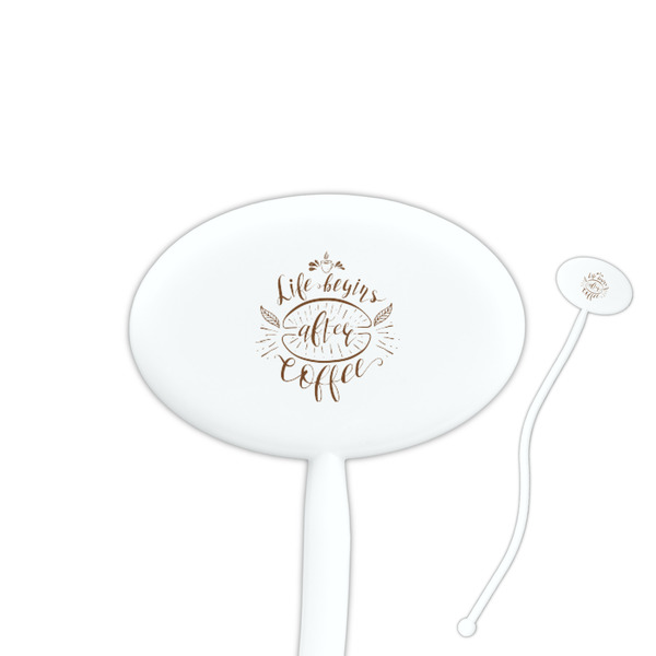 Custom Coffee Lover Oval Plastic Stir Sticks