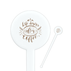 Coffee Lover 7" Round Plastic Stir Sticks - White - Single Sided