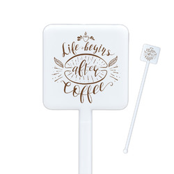 Coffee Lover Square Plastic Stir Sticks - Double Sided