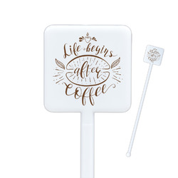 Coffee Lover Square Plastic Stir Sticks