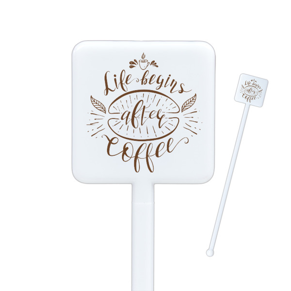 Custom Coffee Lover Square Plastic Stir Sticks
