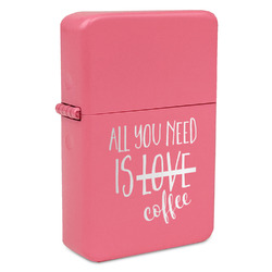 Coffee Lover Windproof Lighter - Pink - Single Sided