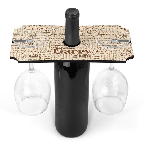 Custom Coffee Lover Wine Bottle & Glass Holder (Personalized)