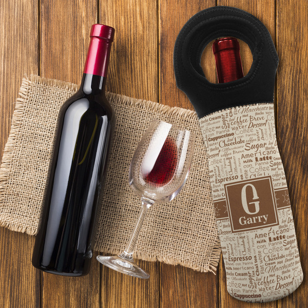 Coffee Lover Wine Tote Bag - FLATLAY