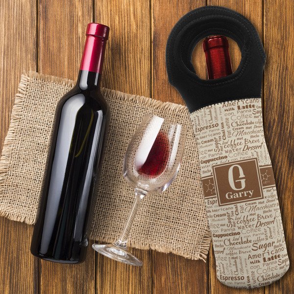 Coffee Lover Wine Tote Bag - FLATLAY