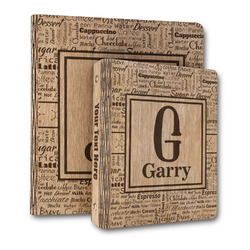 Coffee Lover Wood 3-Ring Binder (Personalized)