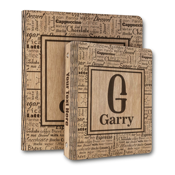 Custom Coffee Lover Wood 3-Ring Binder (Personalized)