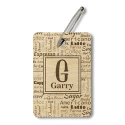 Coffee Lover Wood Luggage Tag - Rectangle (Personalized)