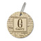 Coffee Lover Wood Luggage Tags - Round - Front/Main
