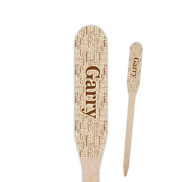 Custom Coffee Lover Paddle Wooden Food Picks (Personalized)