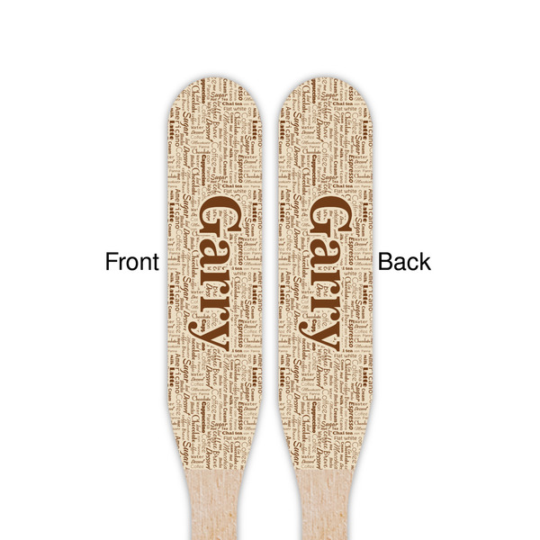 Coffee Lover Wooden Food Pick - Paddle - Double Sided - Front & Back