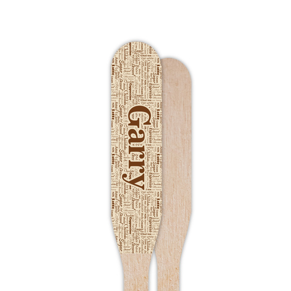 Coffee Lover Wooden Food Pick - Paddle - Single Sided - Front & Back