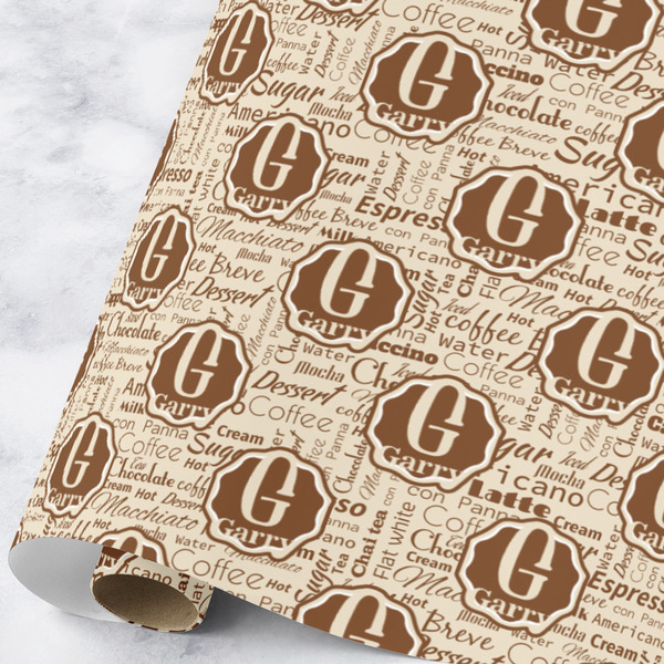 Custom Coffee Lover Wrapping Paper Roll - Large (Personalized)