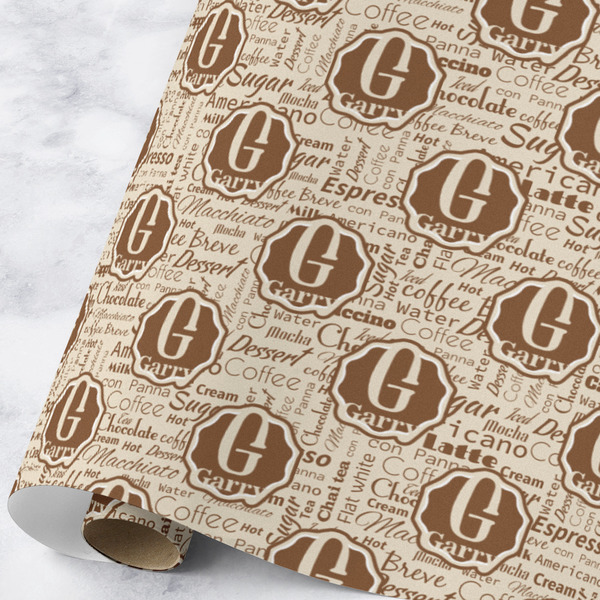Custom Coffee Lover Wrapping Paper Roll - Large - Matte (Personalized)