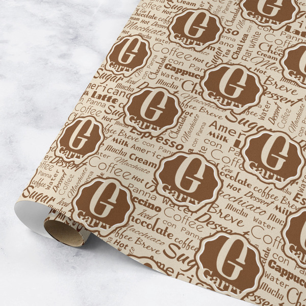Custom Coffee Lover Wrapping Paper Roll - Medium - Matte (Personalized)