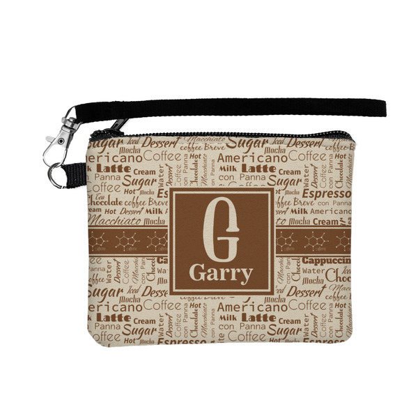 Custom Coffee Lover Wristlet ID Case w/ Name and Initial