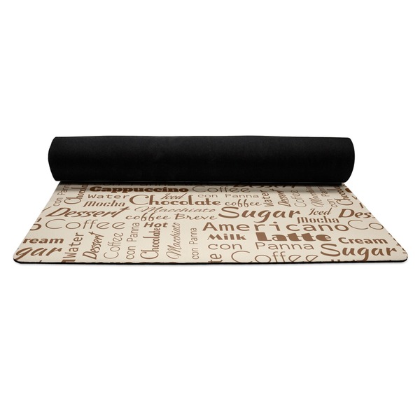 Coffee Lover Yoga Mat Rolled up Black Rubber Backing